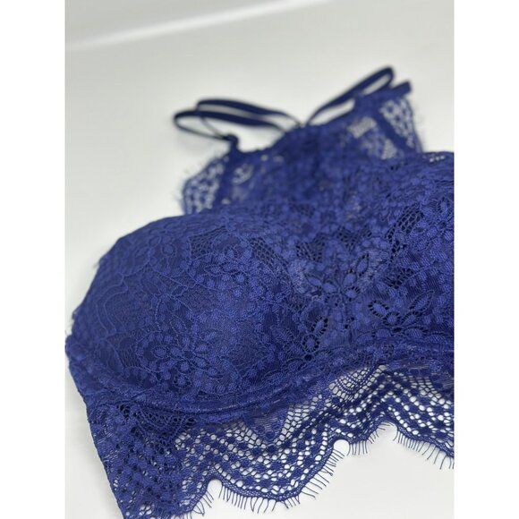 Victoria’s Secret Push-Up Bra – Navy Blue Lace Bralette, Padded, XS/TP - Picture 2 of 5